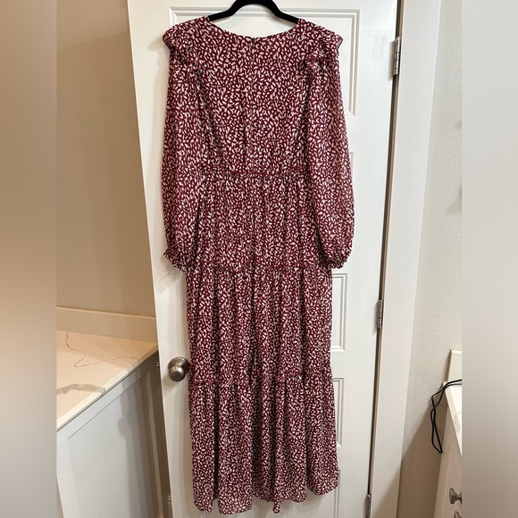 Loveriche Boho Burgundy Maxi Dress Size Medium - Picture 3 of 4
